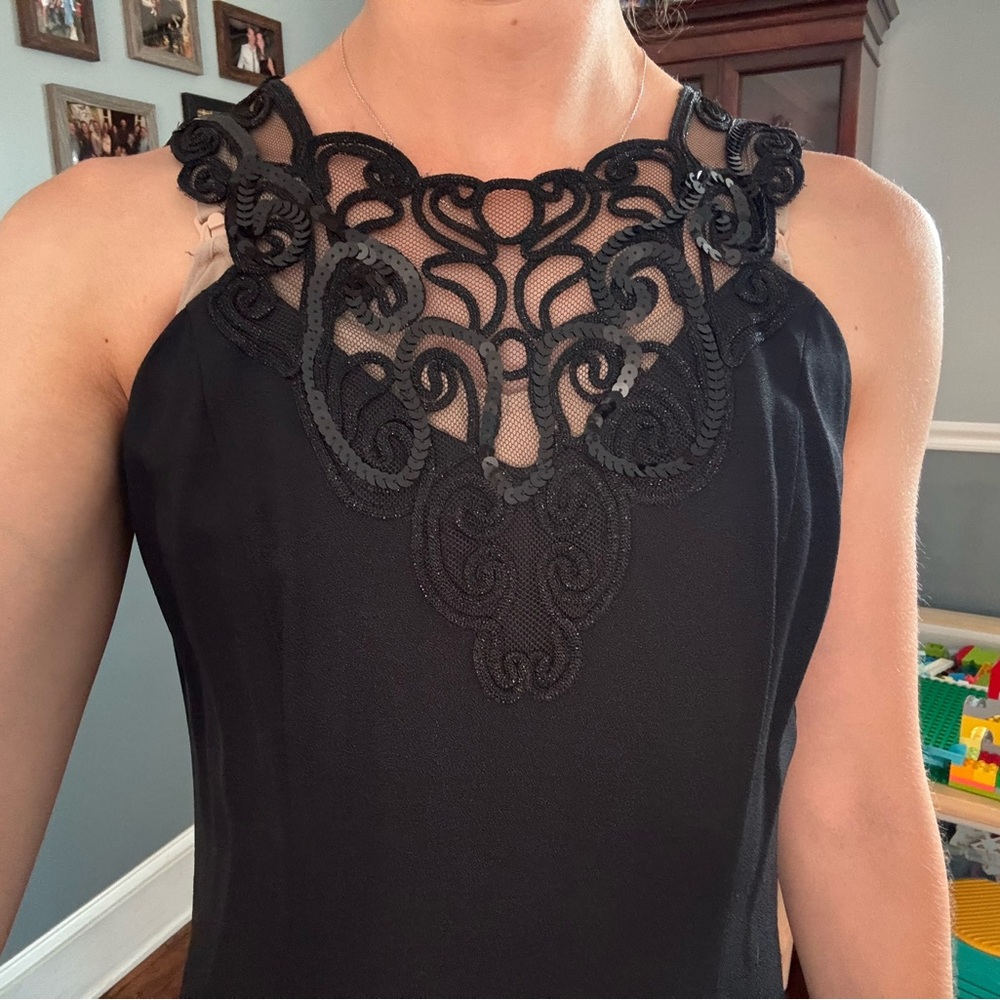 Jessica McClintock Black Halter Sheath Maxi Dress